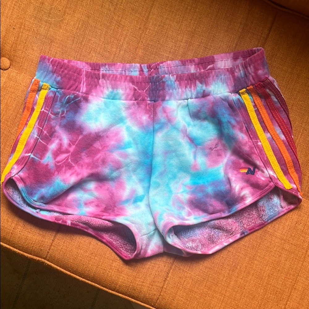 Aviator Nation Small Tie-Dye Women’s Athletic Shorts - Pink & Blue